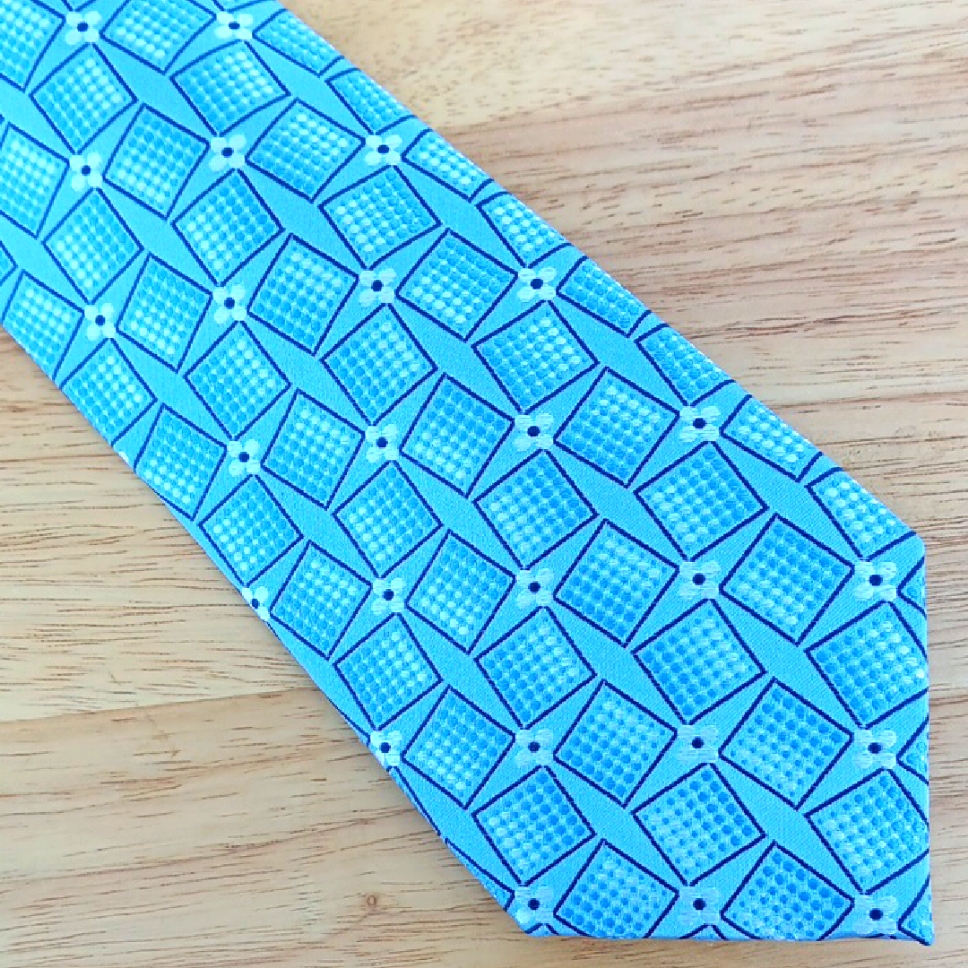 Blue Geometric Men's Tie By Santorelli